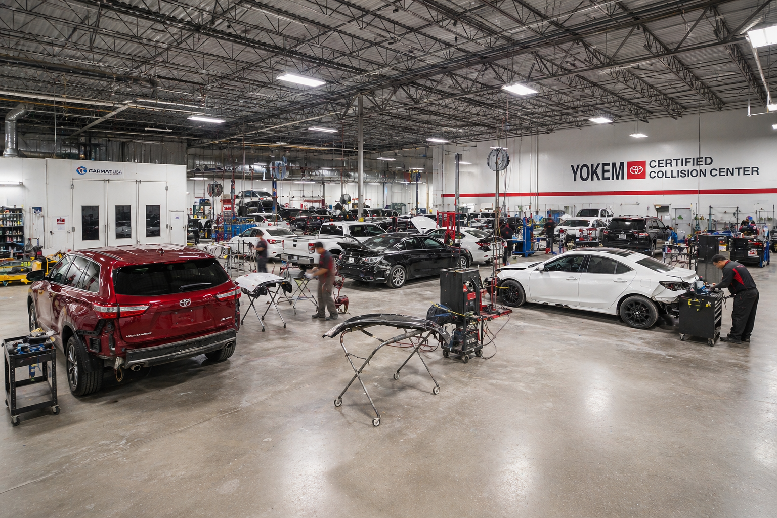 Paint refinishing booth at Yokem Collision